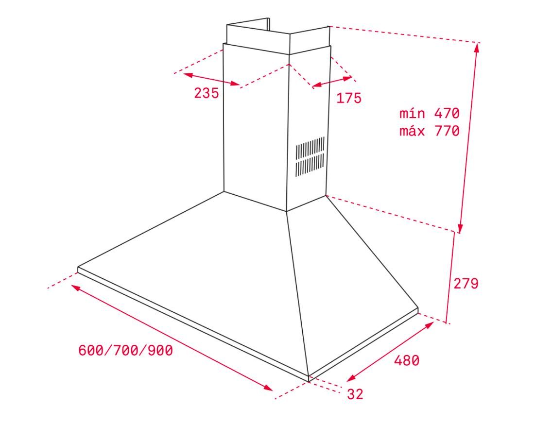 Máy hút mùi áp tường cao cấp Teka DBB 90 5