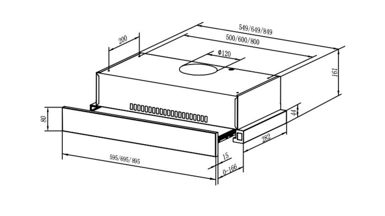 Máy hùt mùi âm tủ kéo rút Teka TLR2 92 SS 4