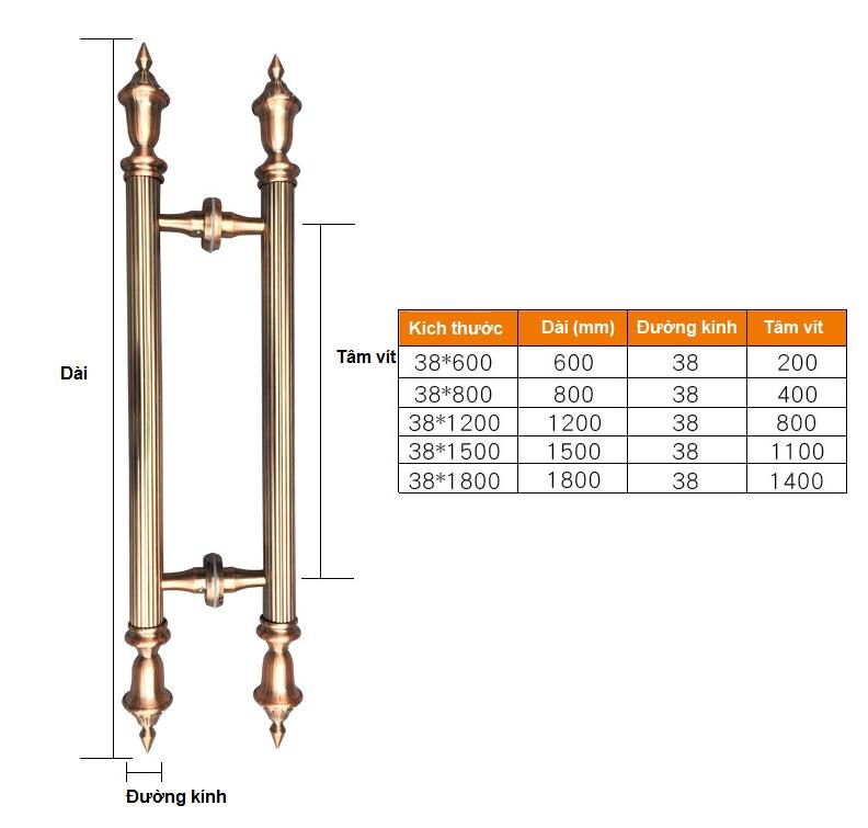 Tay nắm cửa cổ điển Châu Âu cho cửa kính cửa gỗ 6541641a