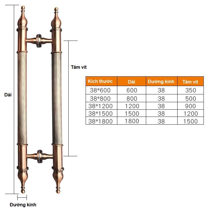 Tay nắm cửa cổ điển Châu Âu cho cửa kính cửa gỗ 6541641b