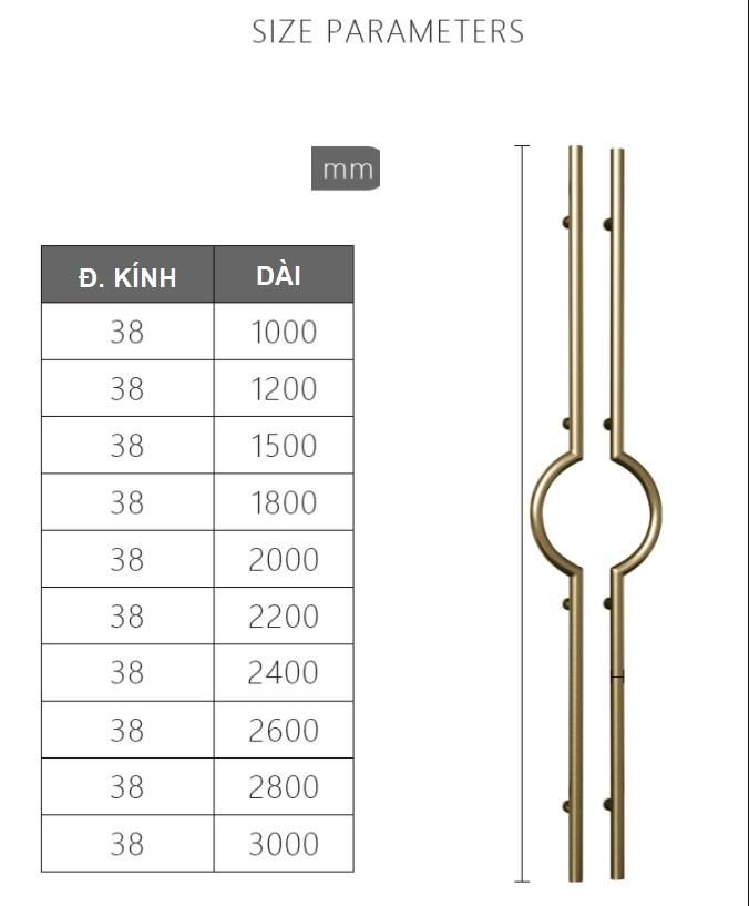 Tay nắm cửa kính cửa gỗ inox 304 cao cấp A-966 17