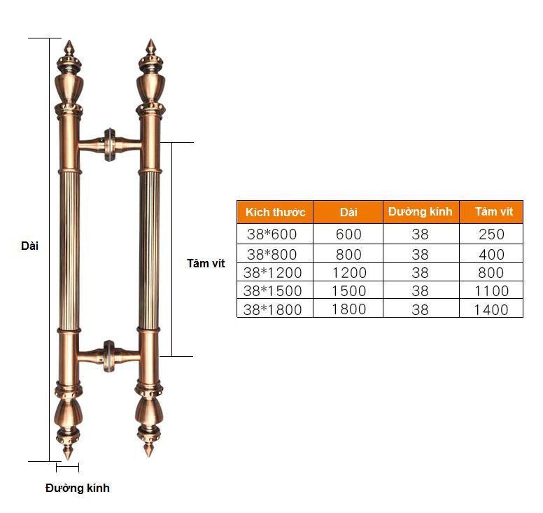 Tay nắm cửa cổ điển Châu Âu cho cửa kính cửa gỗ 6541641c