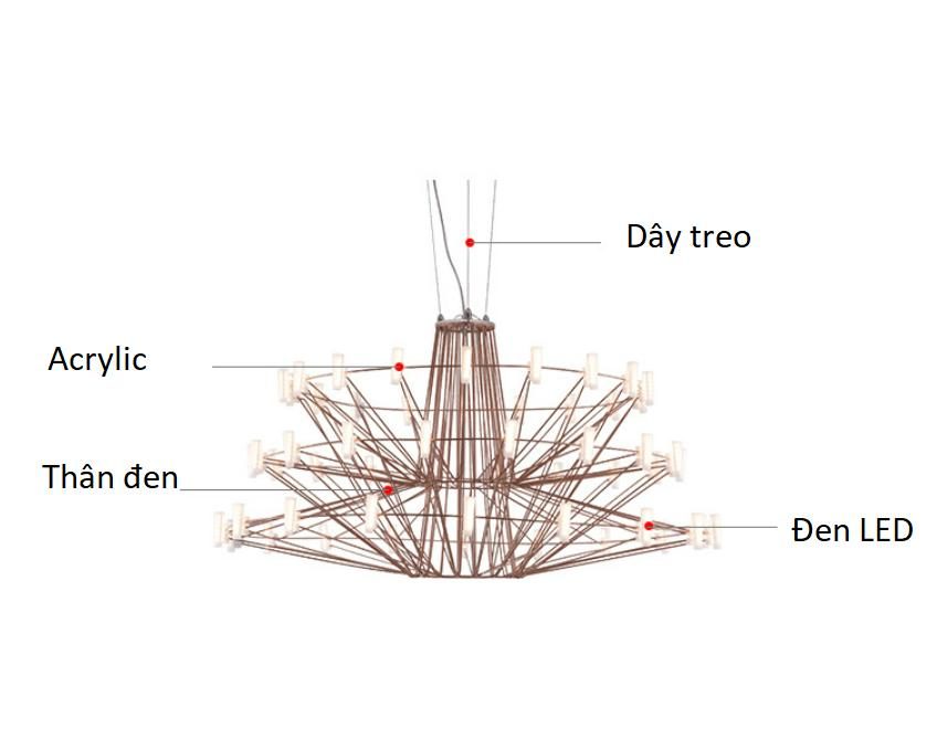 Đèn thả trần hiện đại tối giản Italia cho phòng khách phòng ngủ HX006F