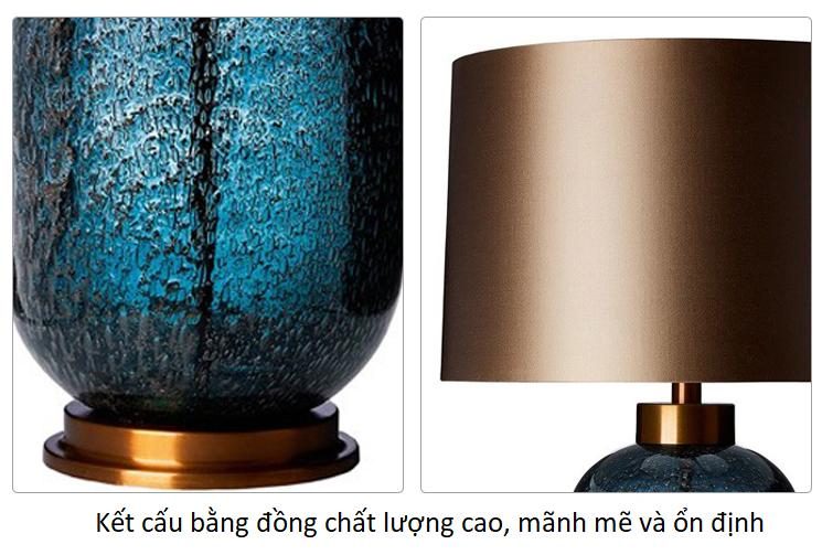 Đèn bàn pha lê tráng men màu xanh sáng tạo T1087 20