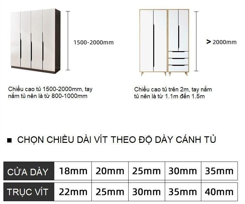 Tay nắm tủ dài hợp kim nhôm không xẻ rãnh CH5035 23