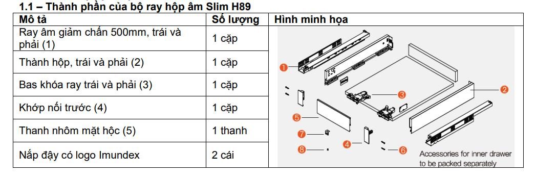 Ray hộp Imundex màu xám 7273021/22/23 1