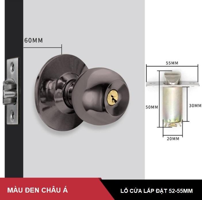 Ổ khóa cửa tròn inox 304 nhiều màu GR587S 7