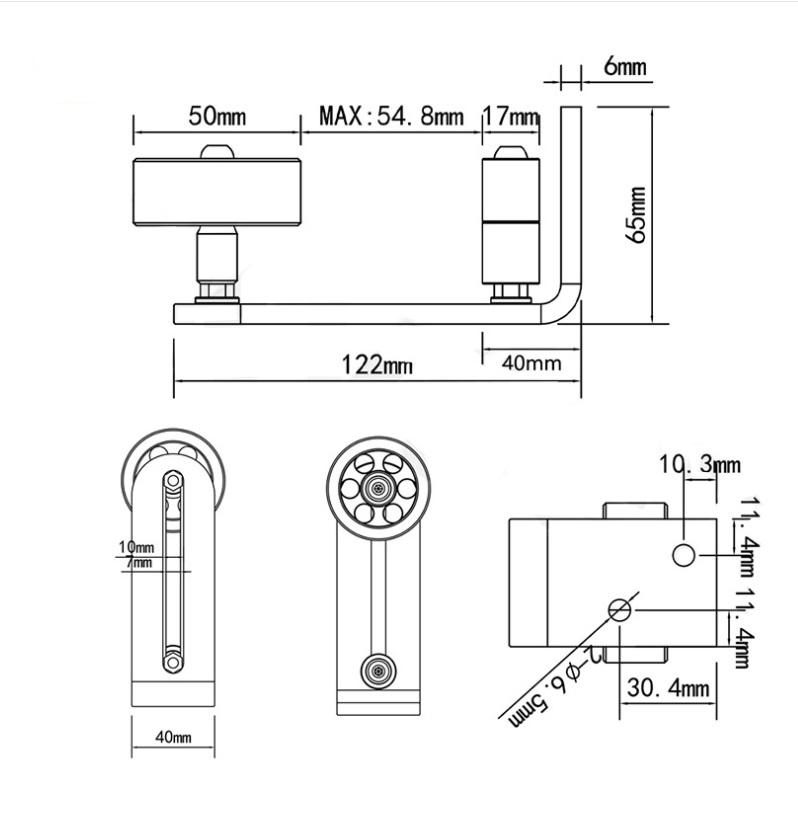 Dẫn hướng cửa lùa cửa lùa barn door cao cấp ZF-S8.1 6