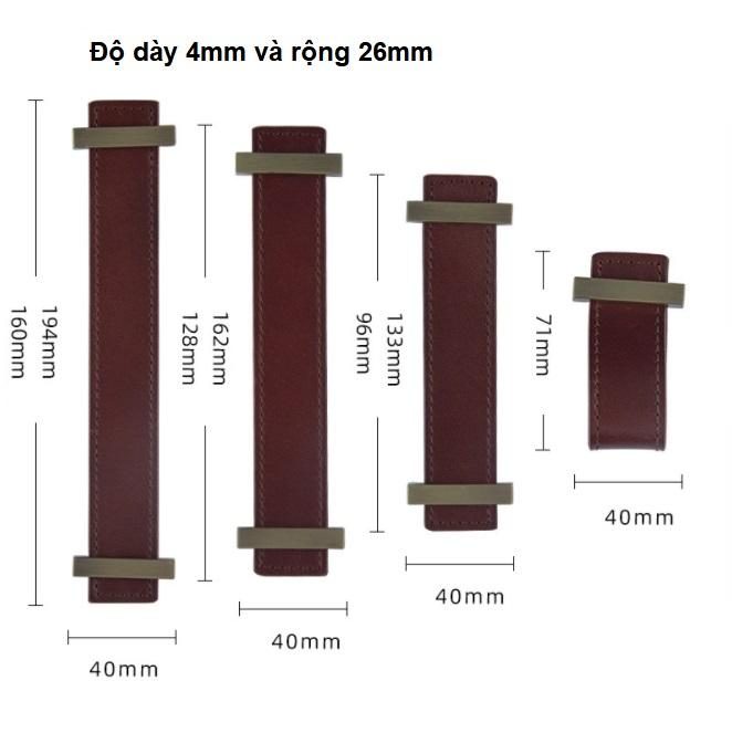 Tay nắm tủ bằng da bò nhập khẩu màu đỏ SHH067RG 4