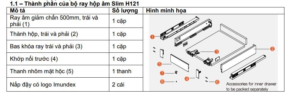 Ray hộp Imundex màu xám 7273021/22/23 2