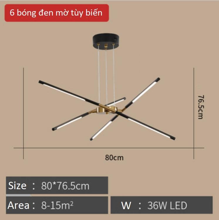 Đèn thả bàn hiện đại màu đen HSF7821B6