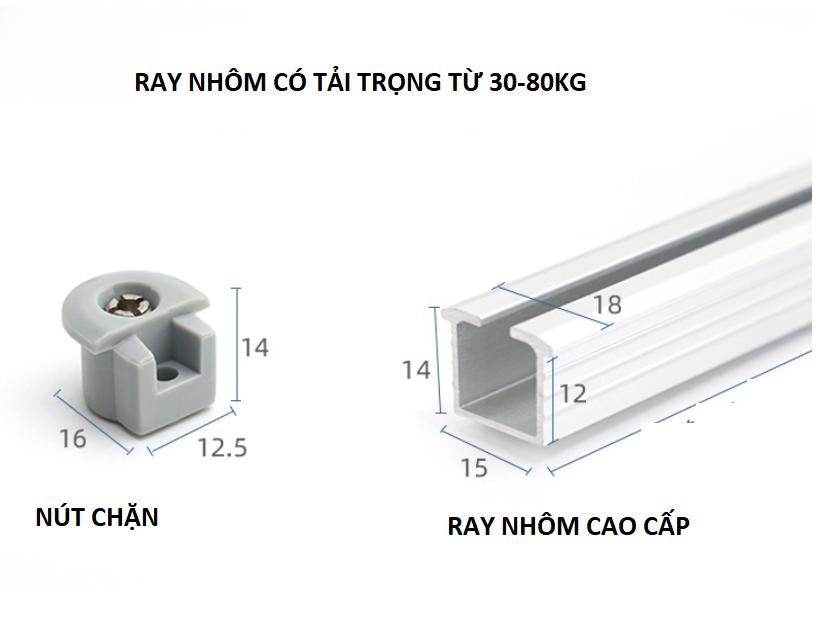 Bánh xe cửa lùa tủ áo lắp âm BTS-M102 1