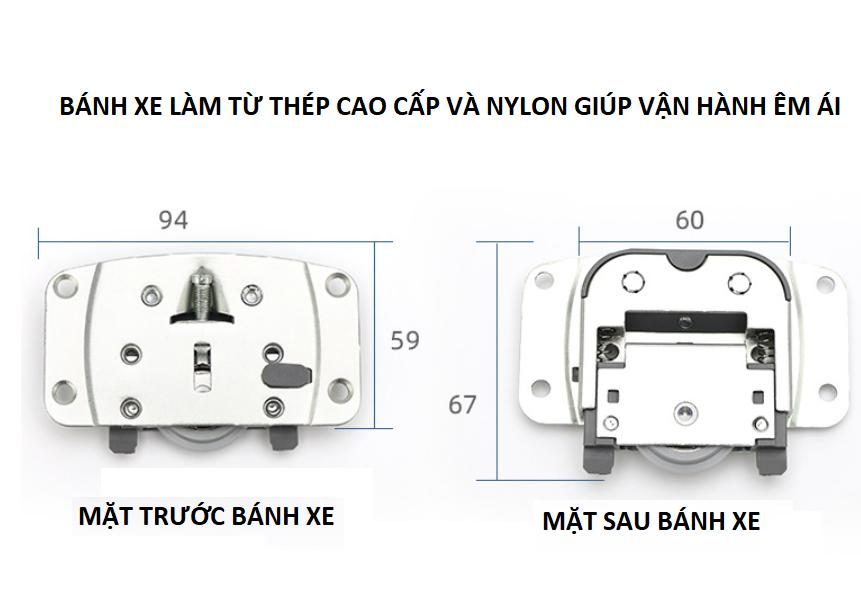 Bánh xe cửa lùa tủ áo lắp âm BTS-M102 3