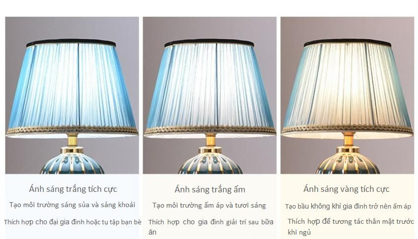 Đèn bàn bằng gốm sứ nhiều màu HYJ0029 26