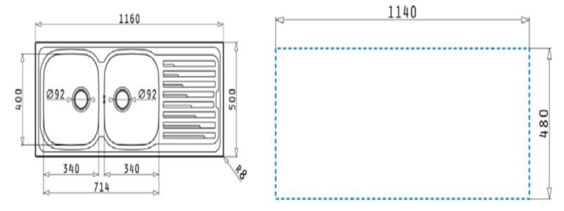 Chậu rửa bát inox Bosch HMH.107118201 2