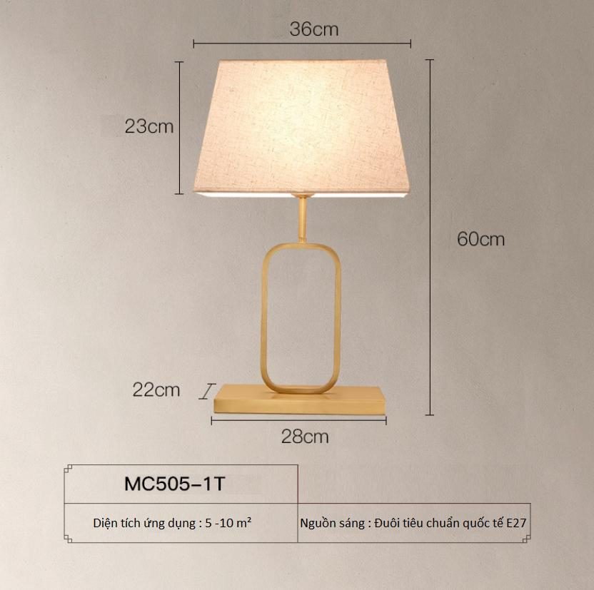 Đèn bàn trang trí bằng đồng MC505-1T 8