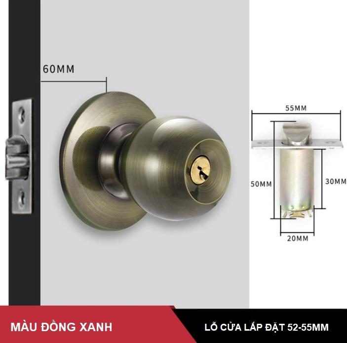 Ổ khóa cửa tròn inox 304 nhiều màu GR587S 9