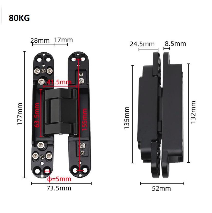 Bản lề chữ thập âm cửa nhiều tải trọng BTC-HC 40/120 5