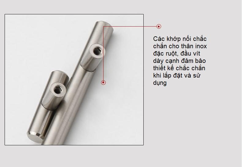 Tay nắm tủ inox 304 đặc ruột, chân đế chắc chắn khi lắp đặt