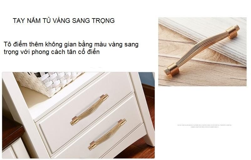 Tay nắm tủ cổ điển sang trọng màu vàng OFI.K2 4