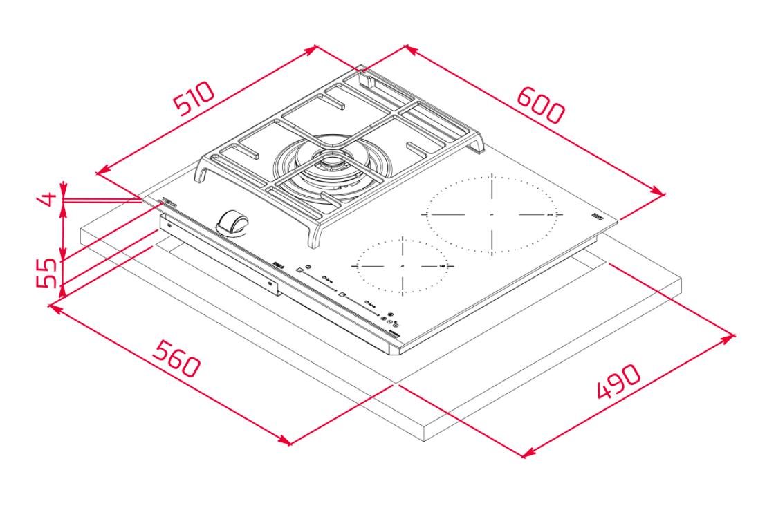 Bếp từ kết hợp ga 3 vùng nấu Teka JZC 63312 ABB 10