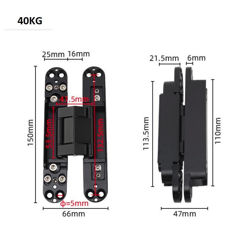 Bản lề chữ thập âm cửa nhiều tải trọng BTC-HC 40/120 4