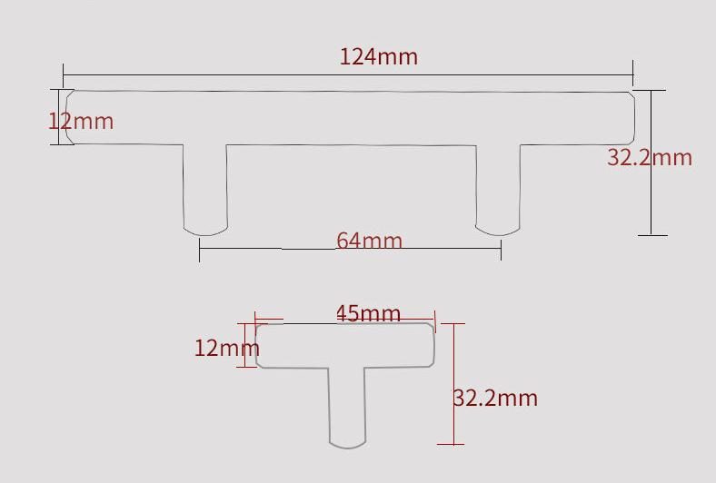 Kích thước tay nắm tủ inox 304