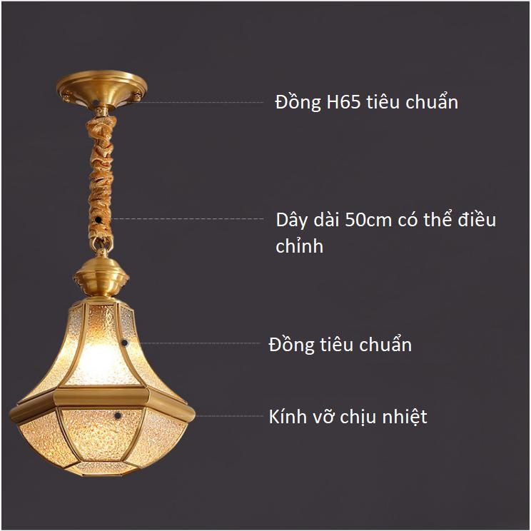 Đèn thả trần phòng khách bằng đồng cao cấp MC371-1D 7