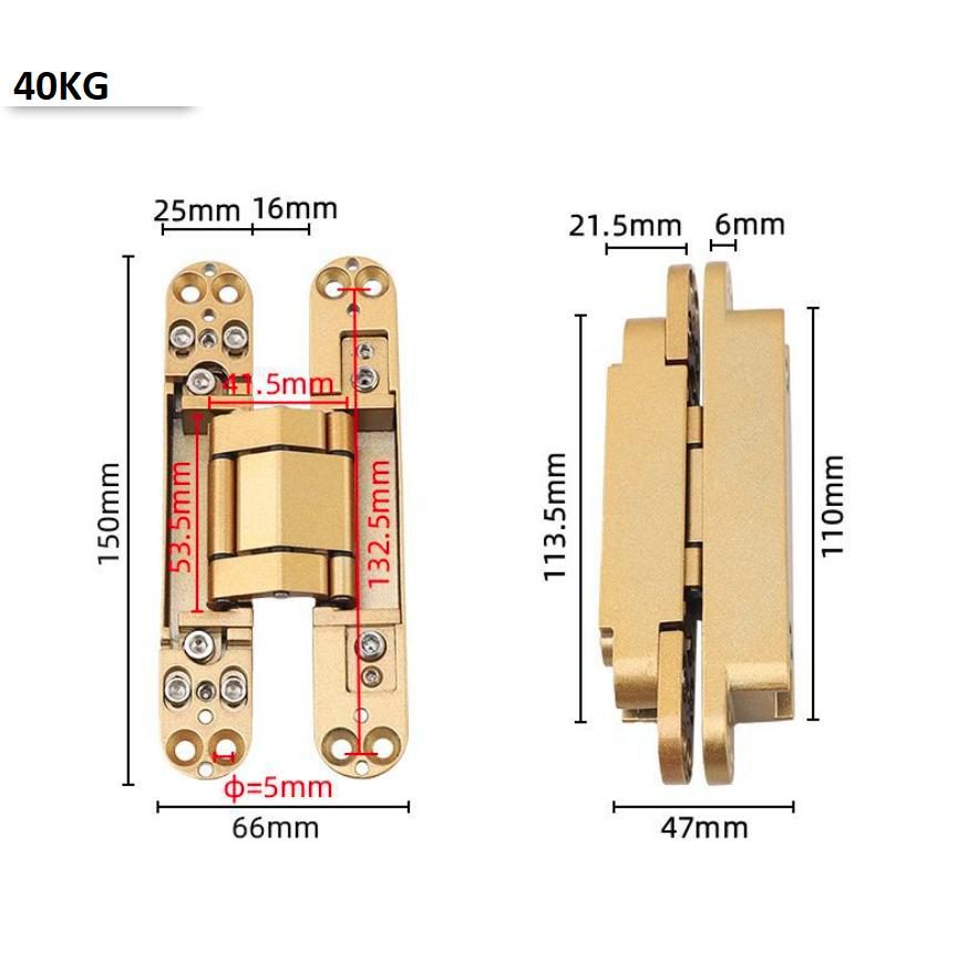 Bản lề chữ thập âm cửa nhiều tải trọng BTC-HC 40/120 7