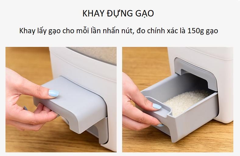 Thùng đựng gạo rời Nhật Bản12kg MT012 5