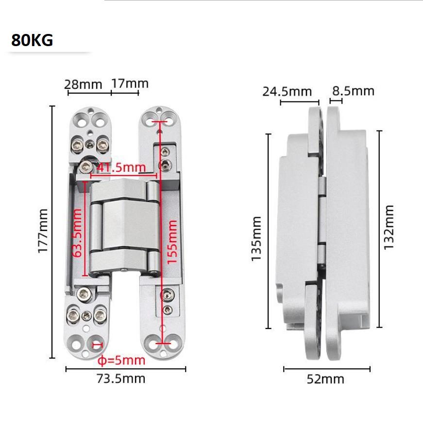 Bản lề chữ thập âm cửa nhiều tải trọng BTC-HC 40/120 10