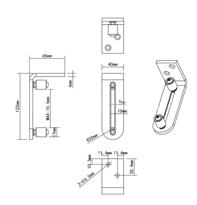 Dẫn hướng cửa lùa cửa lùa barn door cao cấp ZF-S8.1 11