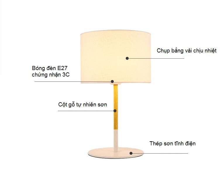 Đèn để bàn phòng ngủ sang trọng hiện đại SDSD34 5