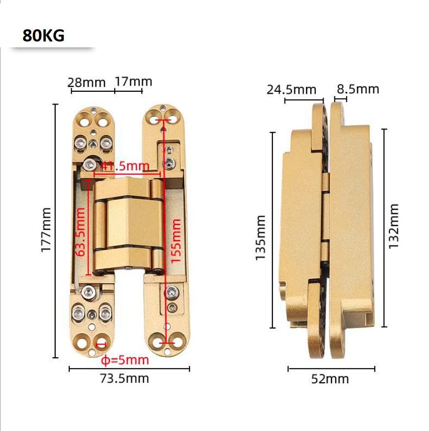 Bản lề chữ thập âm cửa nhiều tải trọng BTC-HC 40/120 8