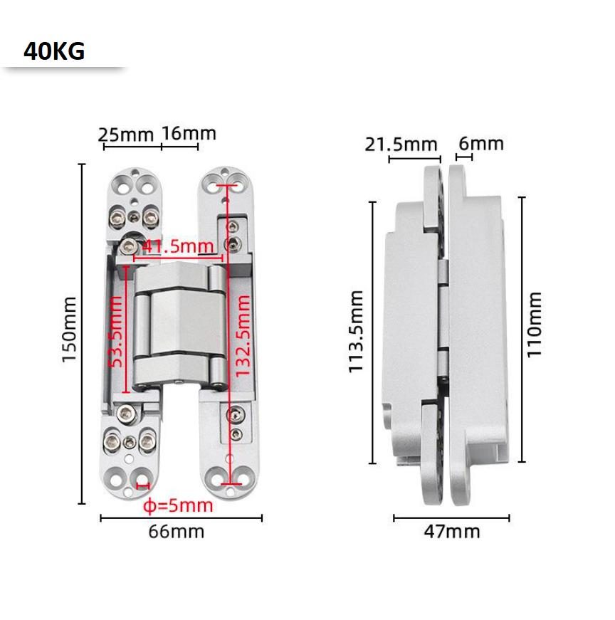 Bản lề chữ thập âm cửa nhiều tải trọng BTC-HC 40/120 9