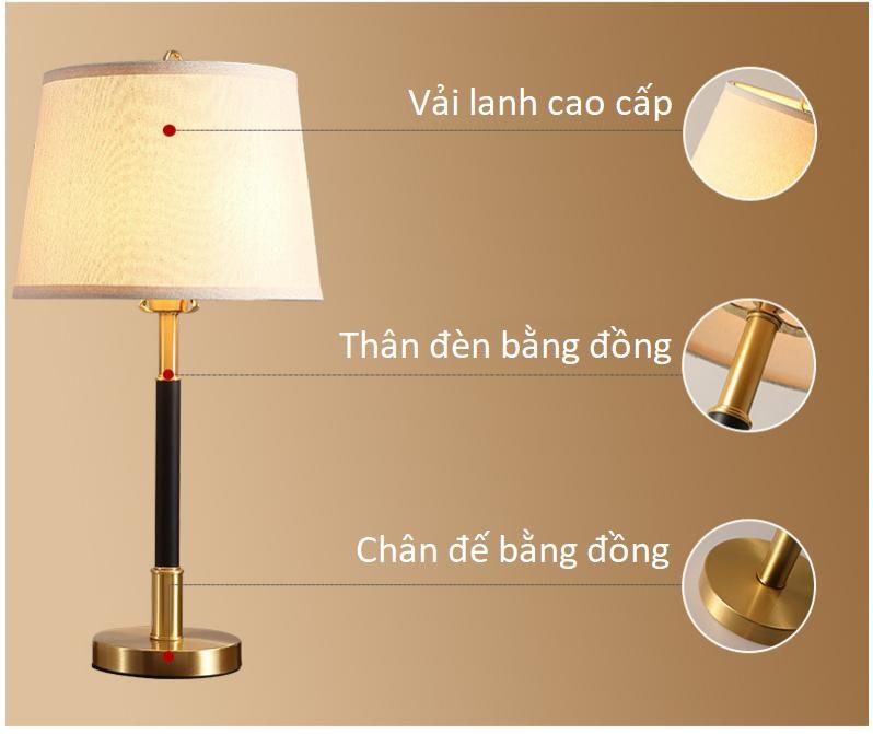 Đèn bàn phòng ngủ bằng đồng hiện đại MC399-1T 7