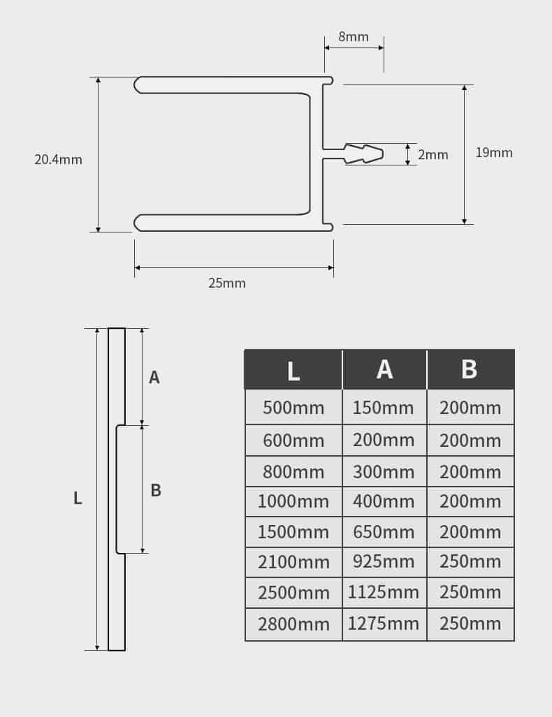 Tay nắm âm tủ xẻ rãnh khuyết cạnh MLS5185L 9