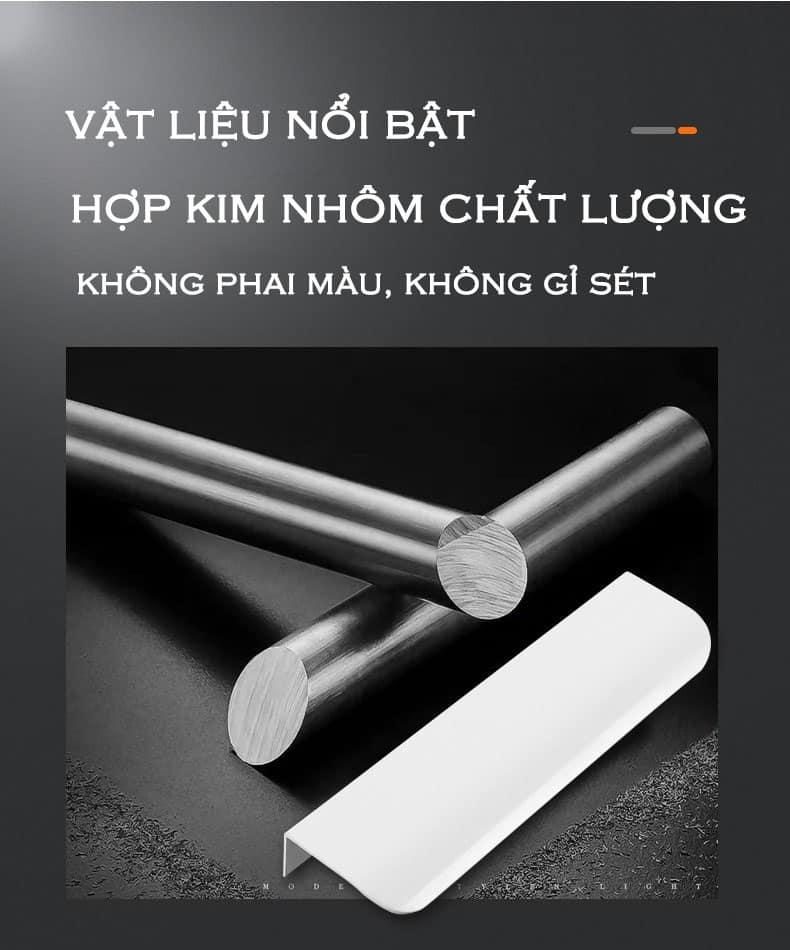 Tay nắm tủ âm nhôm dài màu trắng chữ F ALS6604BF 19