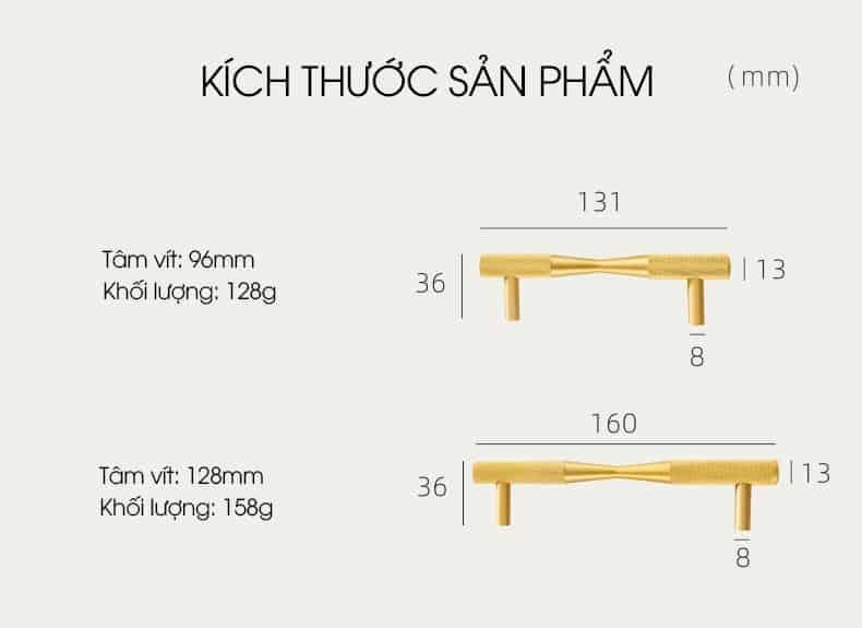 Tay nắm tủ cao cấp kiểu Ý bằng đồng thau L3095 18