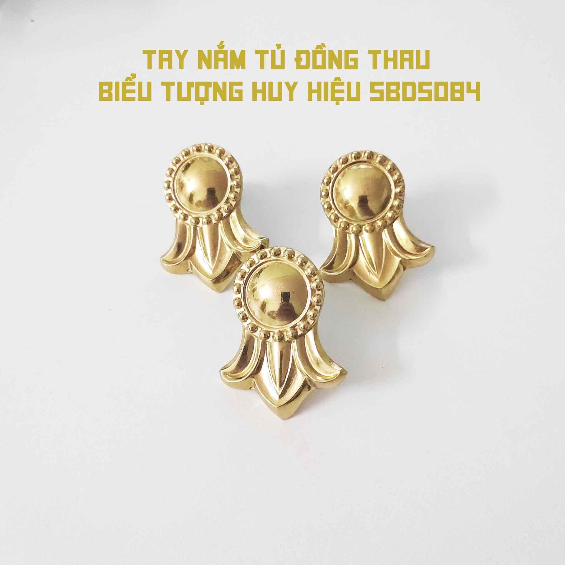 Tay nắm tủ đồng thau biểu tượng huy hiệu SBD5084 8