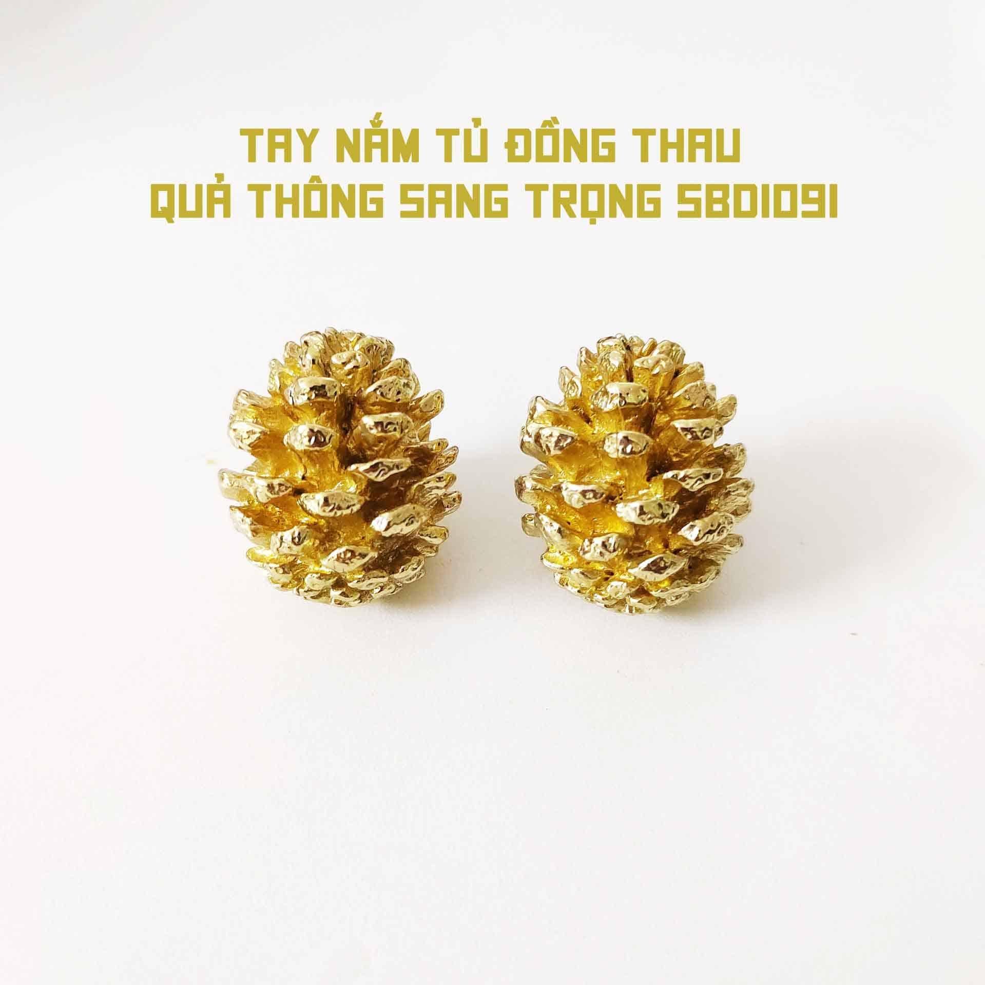 Tay nắm tủ đồng thau quả thông sang trọng SBD1091 8