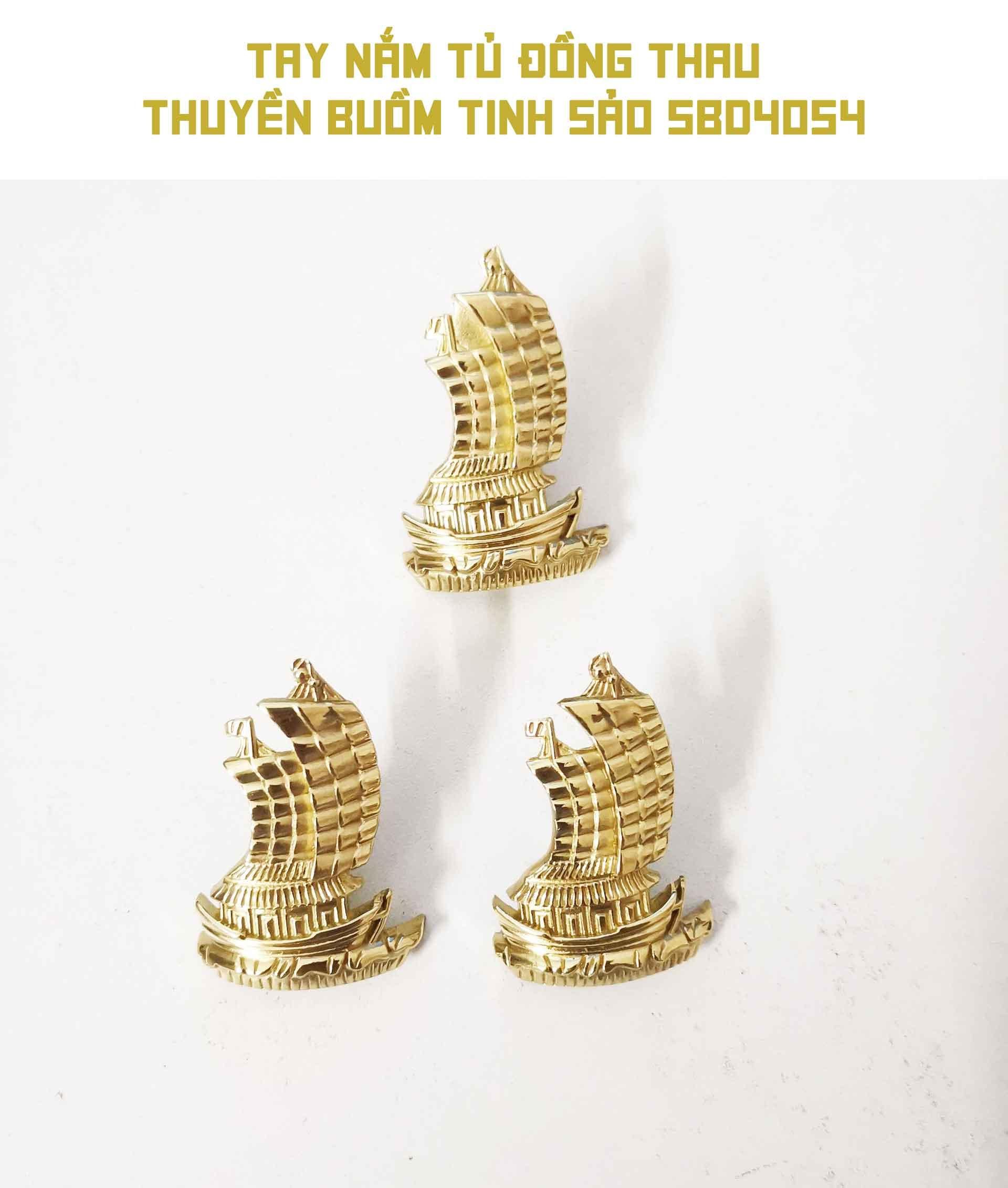 Tay nắm tủ đồng thau thuyền buồm tinh sảo SBD4054 8