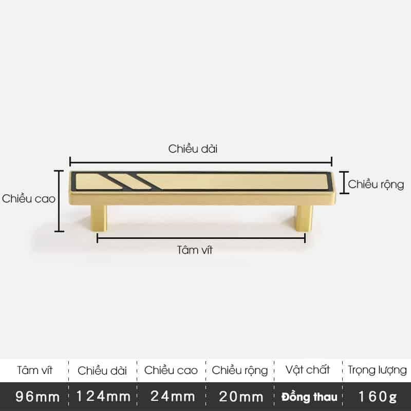 Tay nắm tủ đồng vàng hiện đại tối giản T2943 18