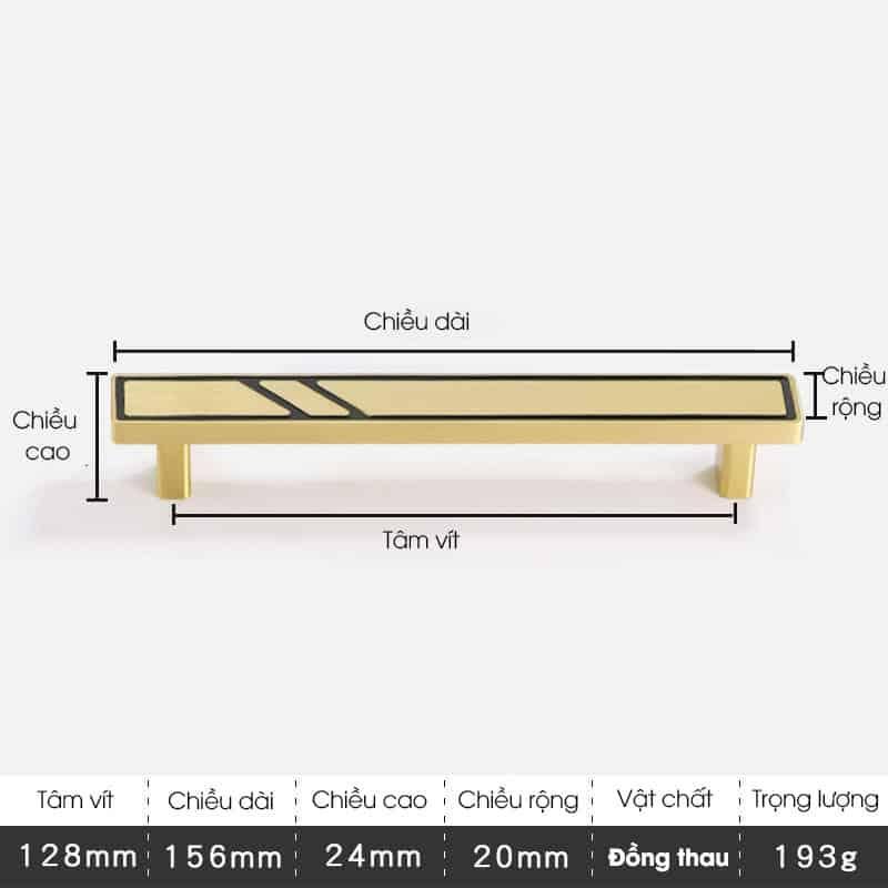 Tay nắm tủ đồng vàng hiện đại tối giản T2943 19