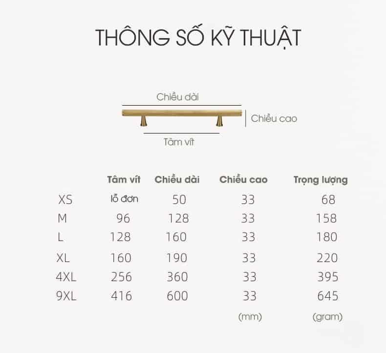 Tay nắm tủ hiện đại bằng đồng kiểu Ý L3065 19