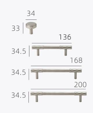 Tay nắm tủ hiện đại bằng đồng mạ niken L3117-B 8