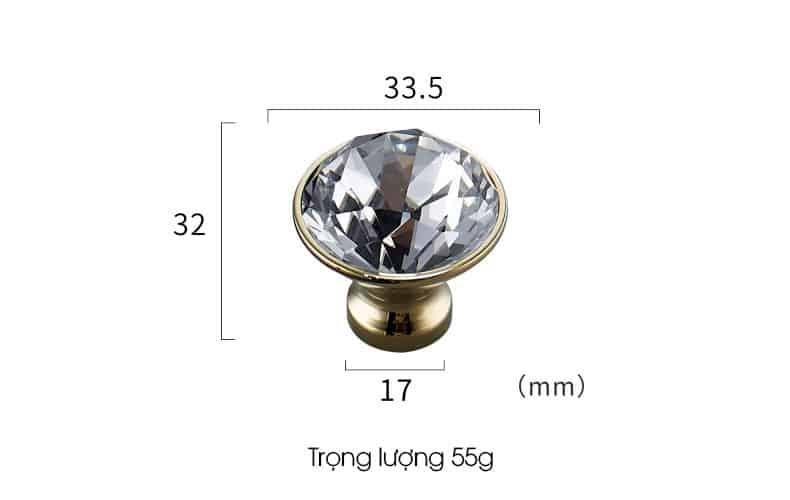 Tay nắm tủ hiện đại bằng đồng và pha lê L1044 16