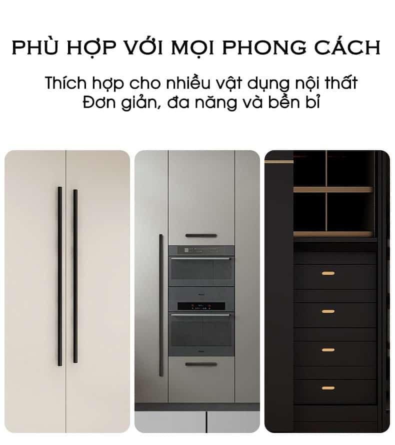 Tay nắm tủ nhôm dài cho tủ quần áo màu đen ALS9016B 21