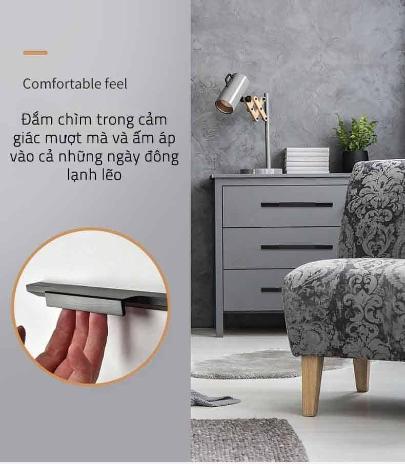 Tay nắm tủ hợp kim nhôm tối giản màu đen ALS0919B 20