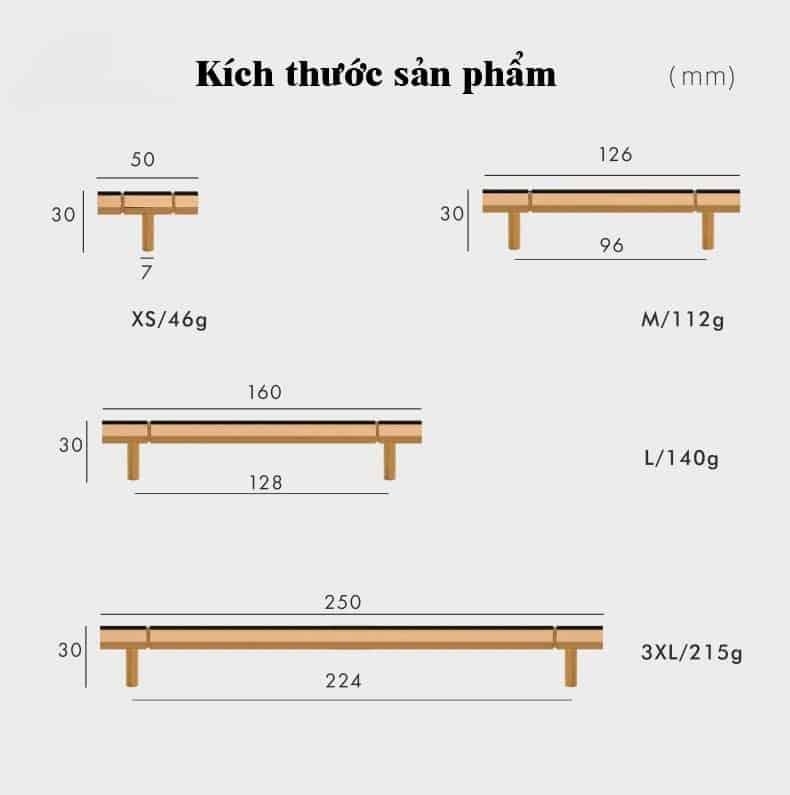 Tay nắm tủ lục giác bằng đồng L3109 10